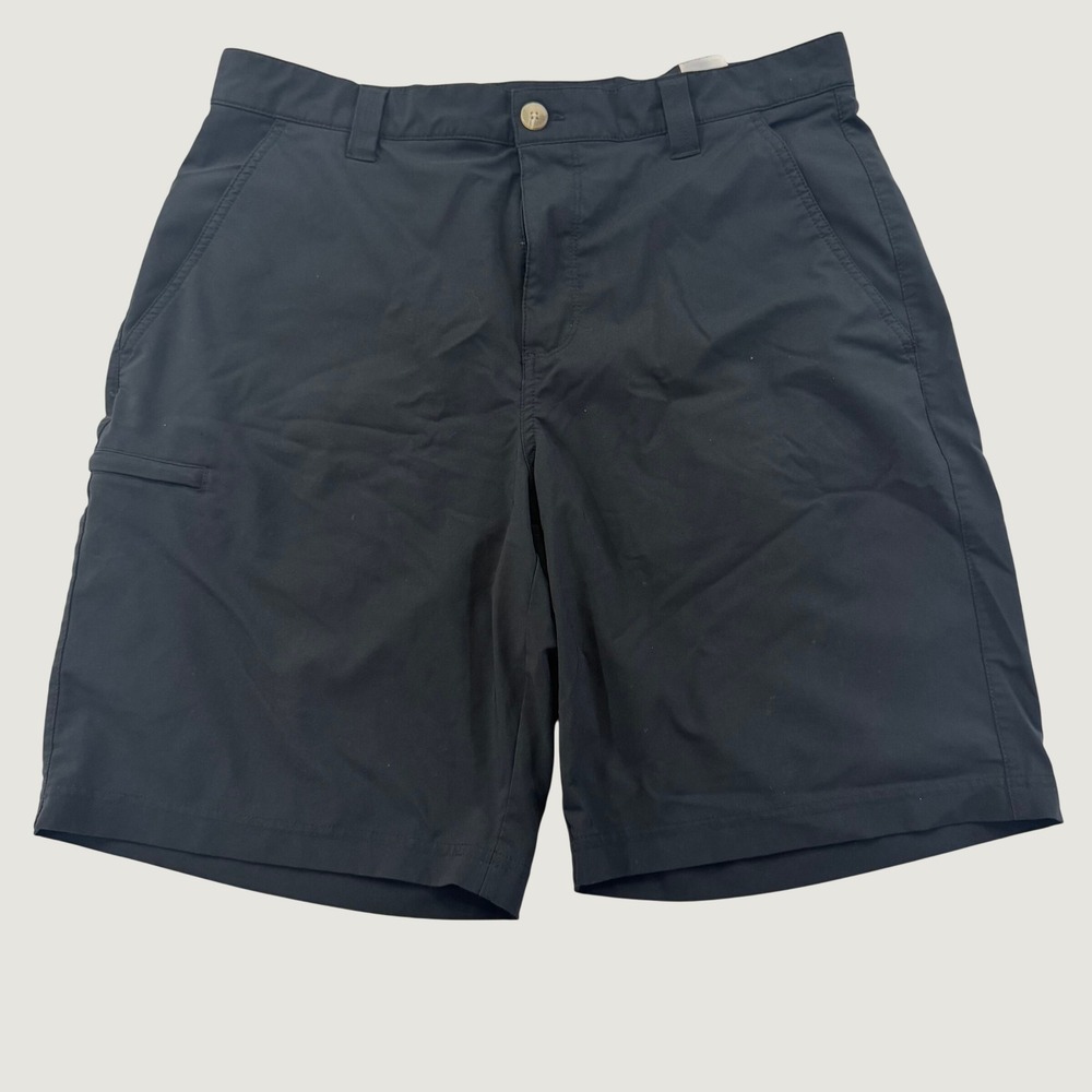 Columbia PFG Shorts Men's 34 Black Omni-Shield Fishing 10 Inch Inseam Pockets
